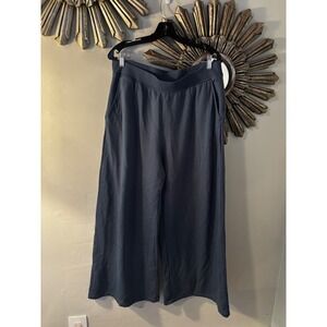Haven Well Within Blue Tencel Blend Wide Leg Lounge Pants Womens Size L
